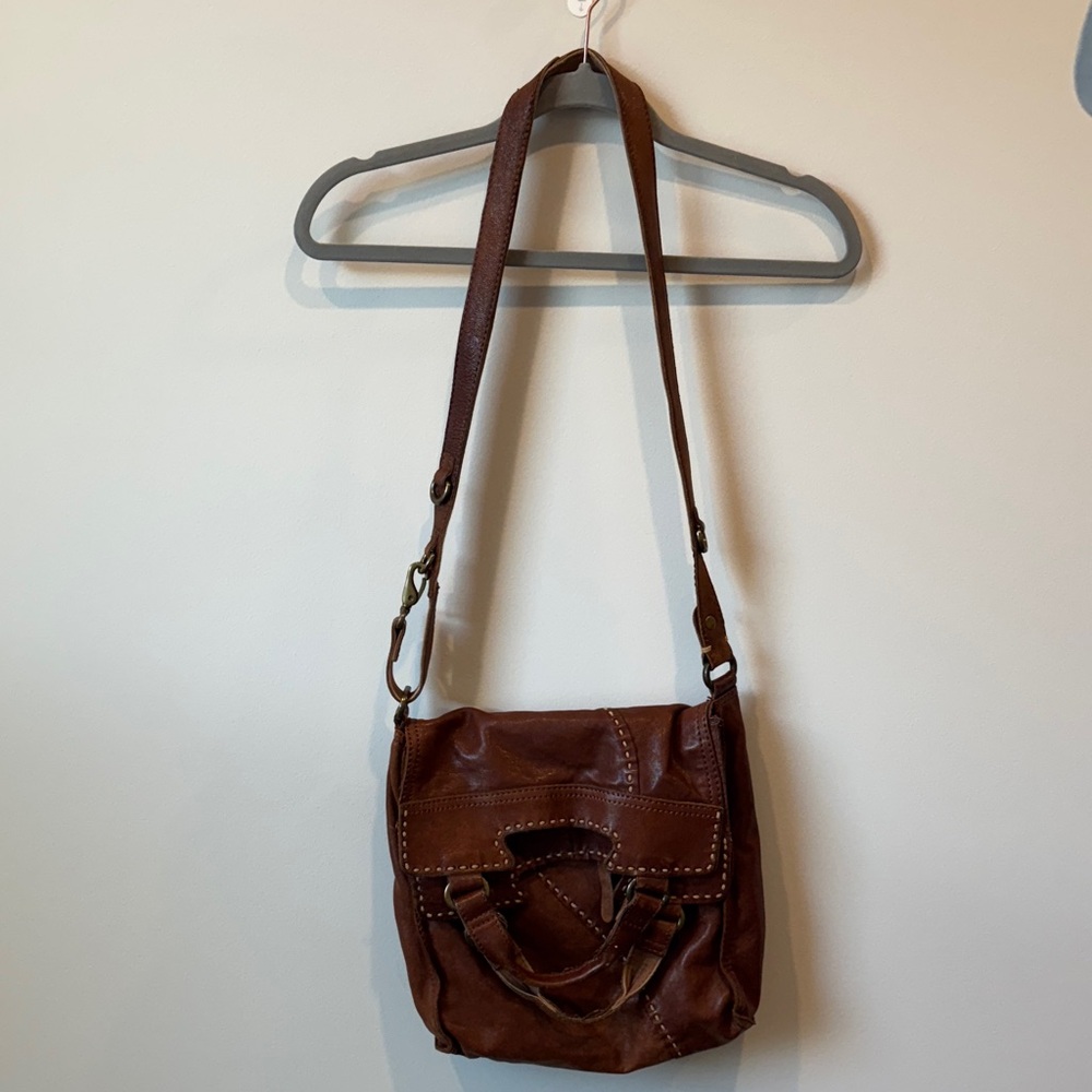 Lucky Brand RN52002 Italian Leather Hobo Shoulder Bag | Boho Slouchy Tote